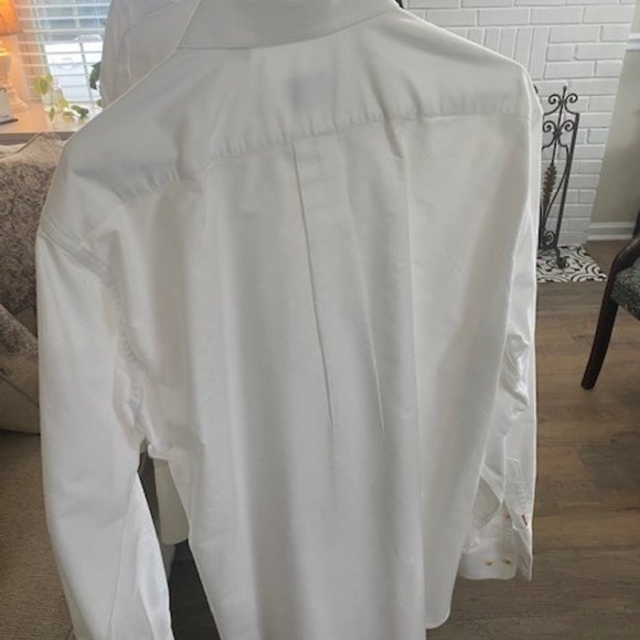 Gitman Brothers White Dress Shirt with Red Accents - Picture 5 of 5